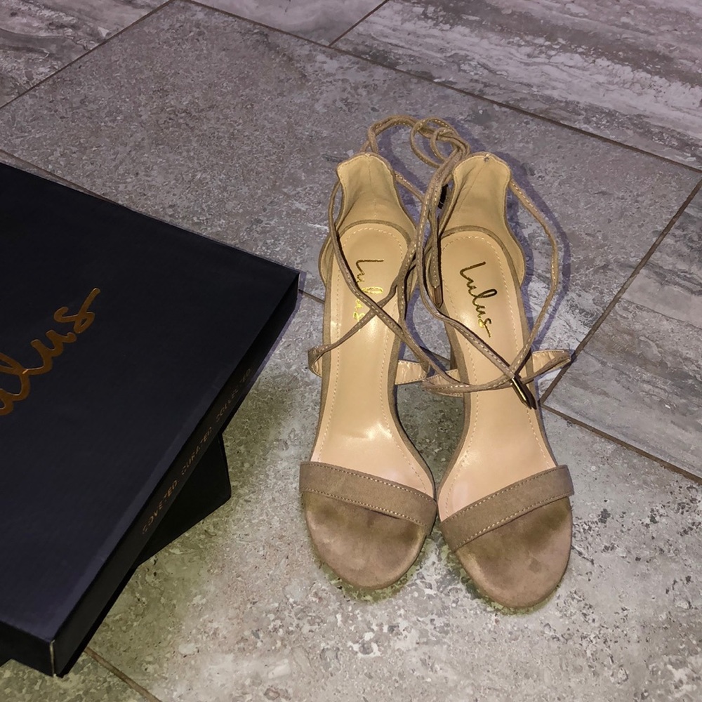 Taupe strap heels